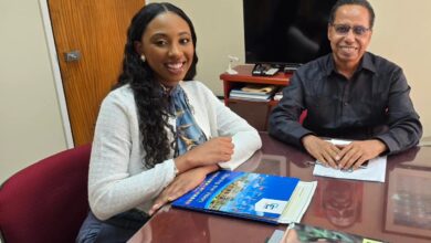 Photo of CARICOM Youth Ambassador and Barbados’ Ambassador to CARICOM strategise meaningful youth participation