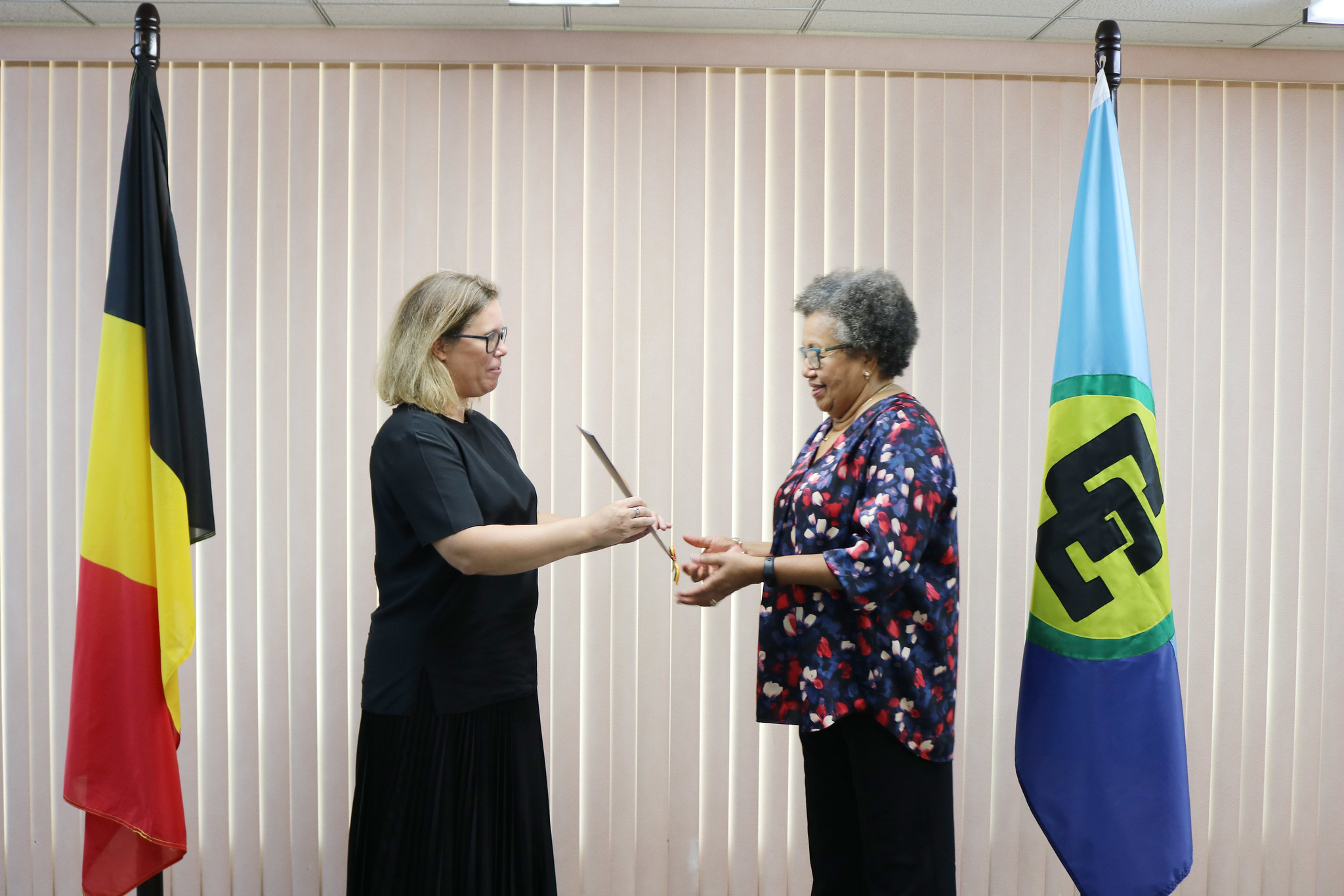 CARICOM SG accepts the letter of credence from Amb. of Belgium