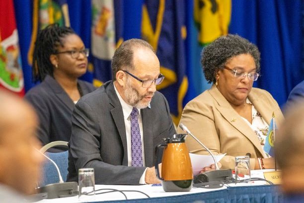 CAICOM Secretary General, Amb Irwin LaRocque delivers remarks at the 31st Intersessional Meeting of Conference of Heads of Government of the Caribbean Community