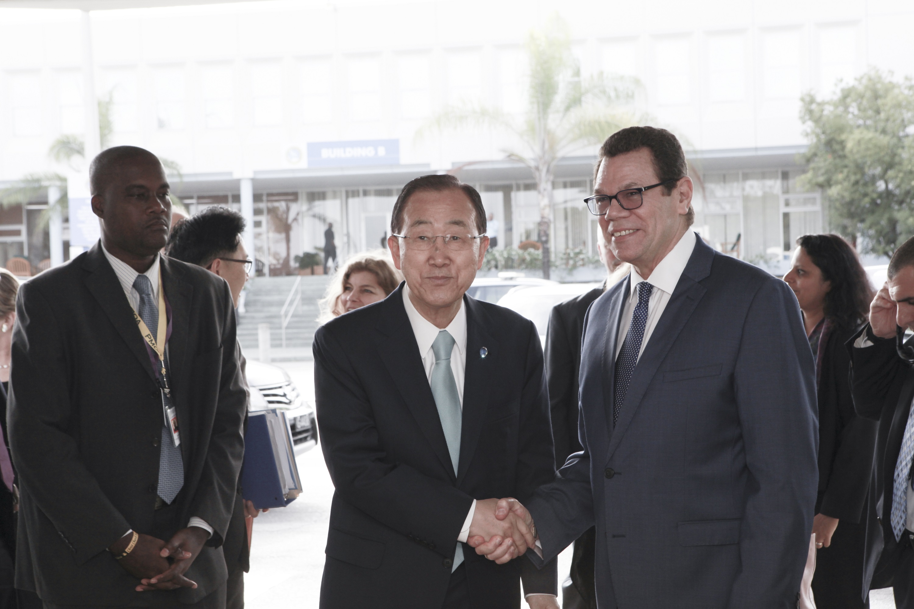 Photo of CDB hosts meeting with UN Secretary General and Regional Climate Change Agencies