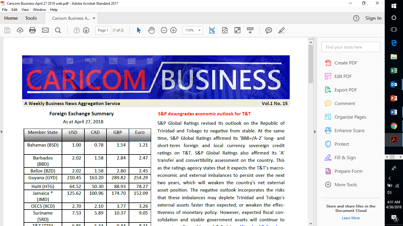 Photo of CARICOM Business April 27 2018