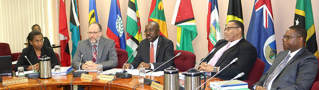 Photo of Address by Hon Chet Greene to the 46th COTED Meeting in Guyana