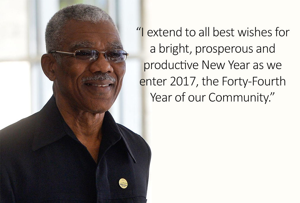 Photo of New Year’s Message From The incoming Chairman  of The Caribbean Community (CARICOM) His Excellency David Granger President of The Co-operative Republic of Guyana