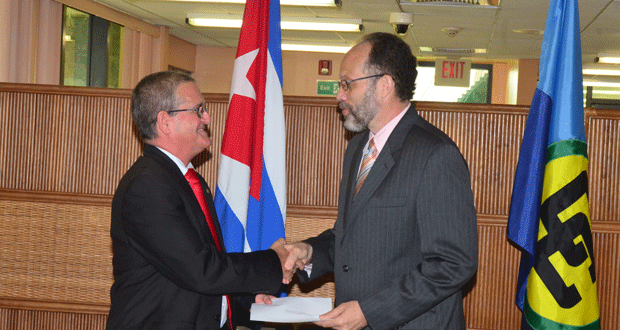 Photo of Remarks by the Cuban Ambassador Julio César González Marchante On the Occasion Of the Presentations of Credentials As Plenipotentiary Representative of the Republic of Cuba to the Caribbean Community