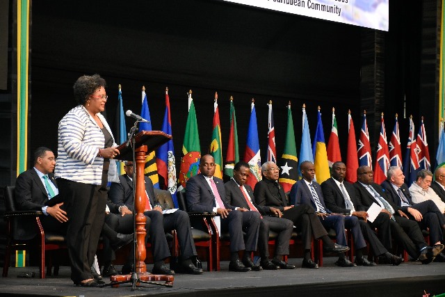 Photo of Address by the Hon. Mia Amor Mottley, Q.C., M.P. Prime Minister of Barbados at the Opening Ceremony of the 39th Regular Meeting of the Heads of Government of CARICOM