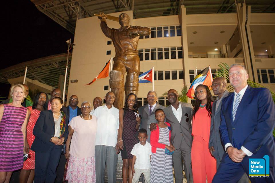 Photo of Team UNITY Leader Dr. Timothy Harris represents federation at historic unveiling of Sir Vivian Richards Statue