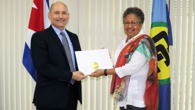 Photo of Remarks by Dr Carla N. Barnett, Secretary-General of the Caribbean Community (CARICOM) on the occasion of the Presentation of Credentials by H.E. Jorge Francisco Soberon Luis, Plenipotentiary Representative of the Republic of Cuba to the Caribbean Community, Georgetown, Guyana, 3 May 2023