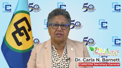 Photo of Opening Remarks  by Dr Carla N. Barnett, Secretary-General, Caribbean Community (CARICOM), on the occasion of the virtual launch of the 17th Caribbean Week of Agriculture, “Accelerating Vision 25 by 2025”, 1 September 2023