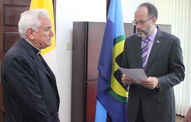 Photo of Remarks  By The Secretary-General Caribbean Community (CARICOM) Ambassador Irwin Larocque  On The Occasion Of The Presentation Of Credentials  By  His Excellency Nicola Girasoli